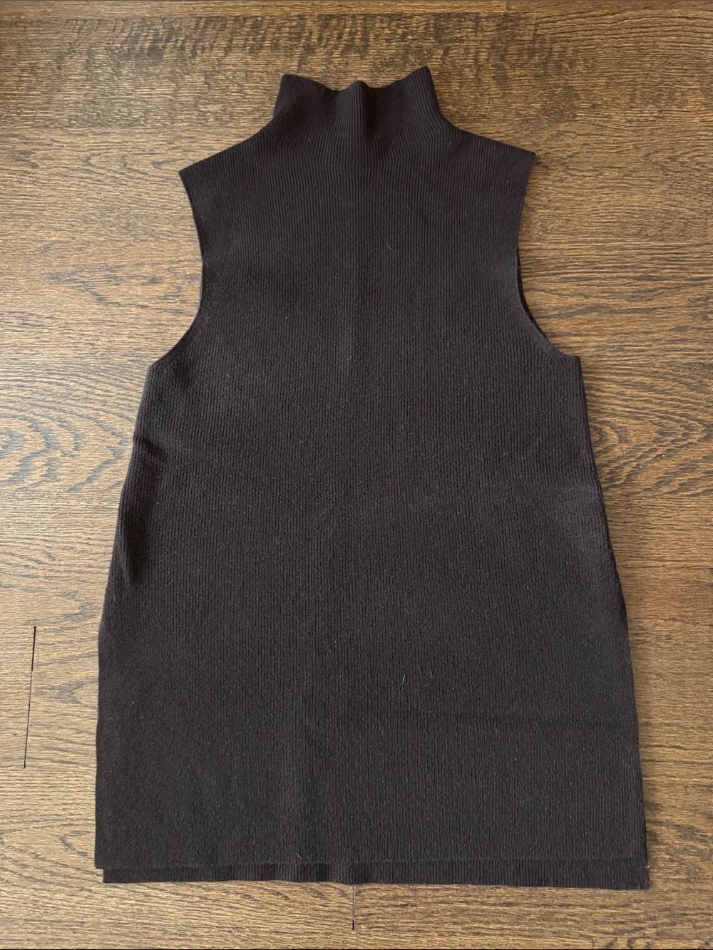 Theory Sleeveless Turtleneck Sweater with Side Slits